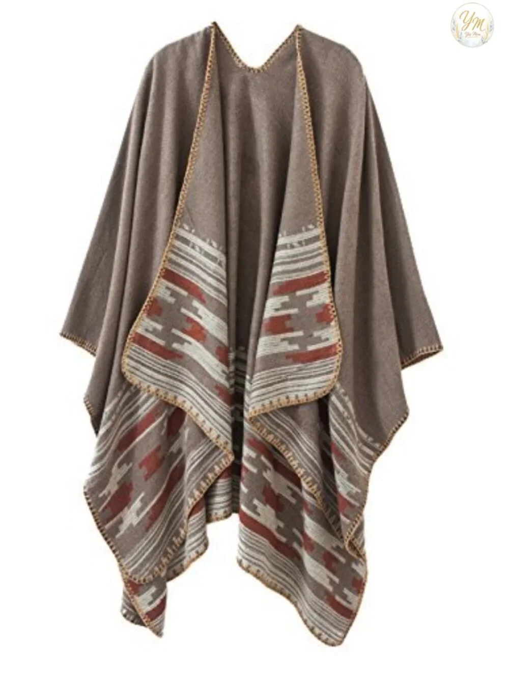 Cozy Oversized Knit Poncho Cape Wrap Ruana Sleeveless Cardigan